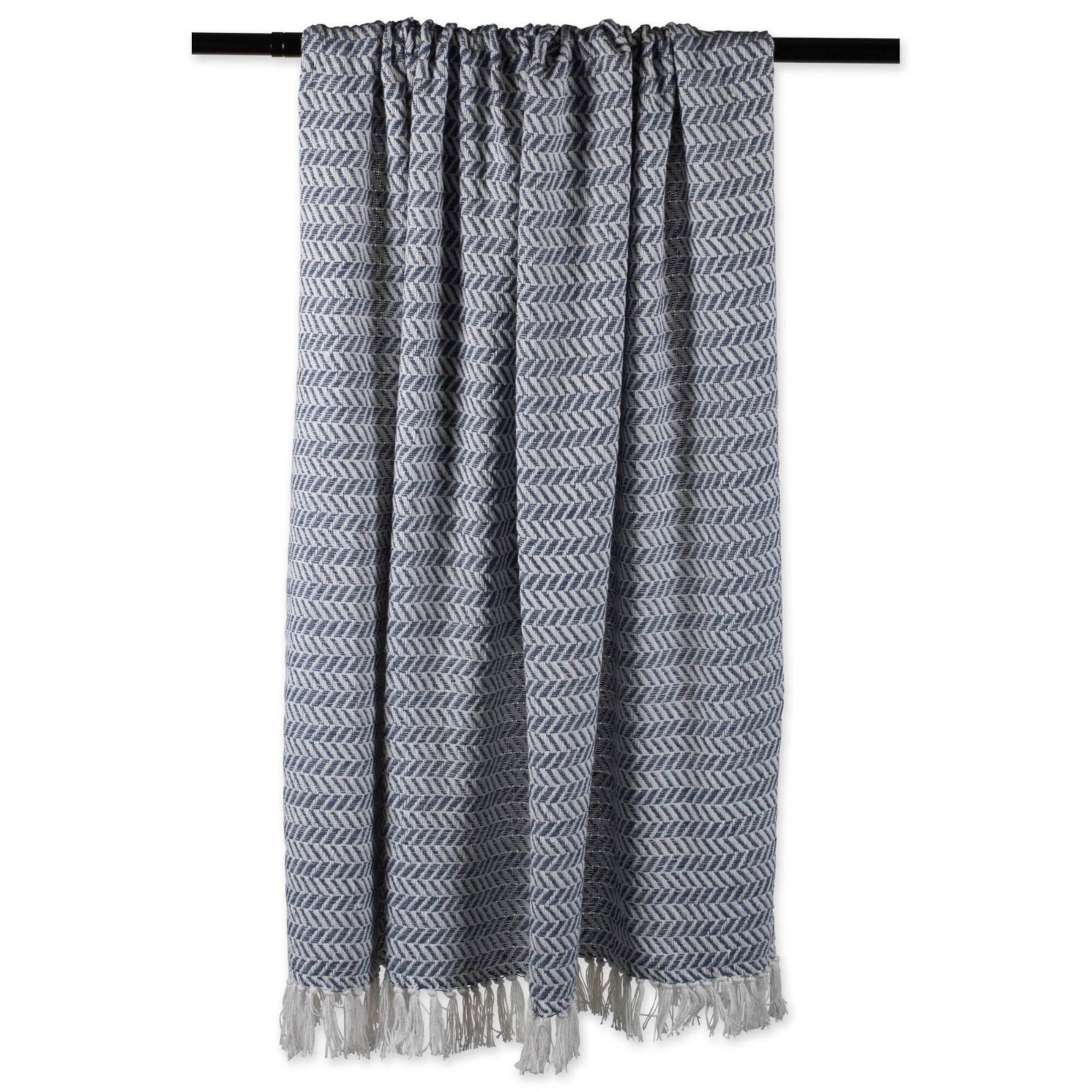 DII® French Blue Herringbone Chevron Throw